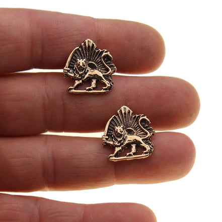Iranian Persian Lion Sun Shir Khorshid Cufflinks Persia Pahlavi Gift