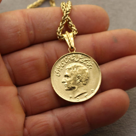 Genuine Pahlavi Kingdom 50th Anniversary Coin Necklace