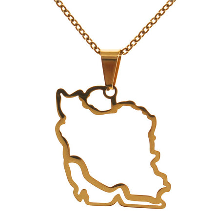 Iranian Persian Iran Map Necklace Pendant