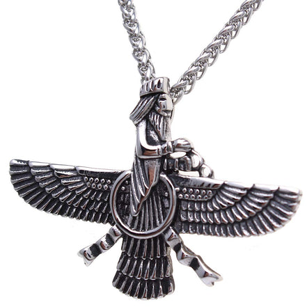 Large Farvahar Necklace Iranian Persian Art Iran Faravahar Necklace