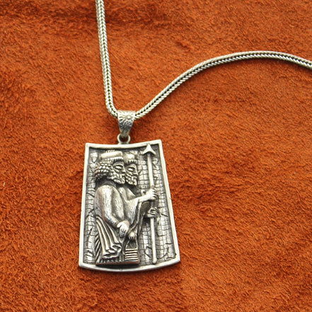 Iranian Sterling Silver Persian Achaemenid Hakhamanesh Soldiers Worrier Necklace Pendant