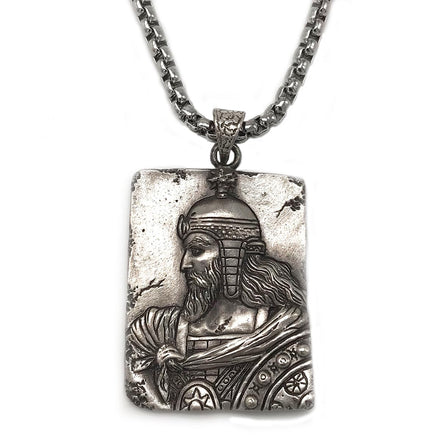 Asoodehdelan Sterling Silver Persian heroic Rostam Dastan Necklace Pendant Gift