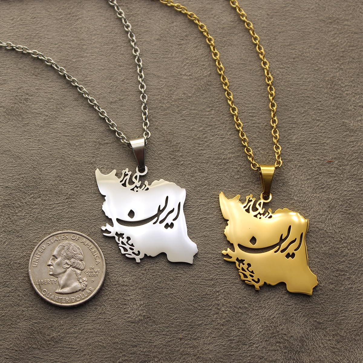 Persian Gulf iran iranian map necklace Earrings Set