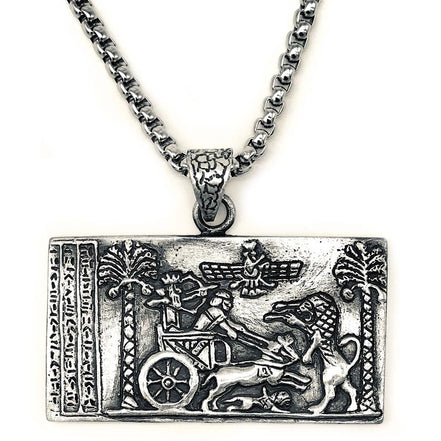 Sterling Silver The Darius Seal Persian King Necklace