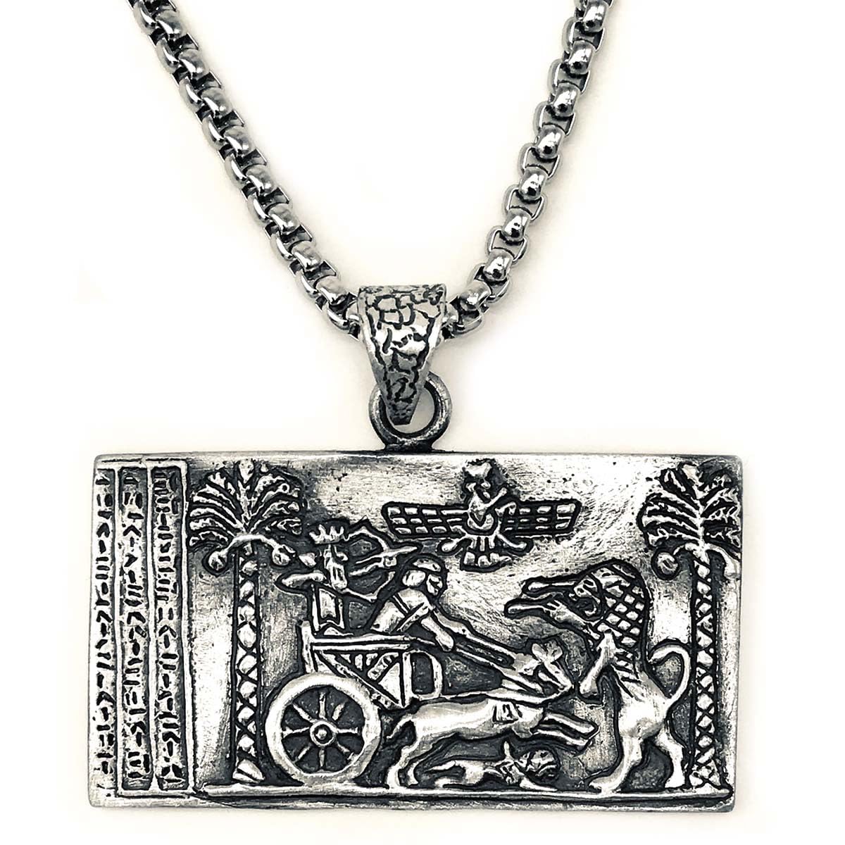 Sterling Silver The Darius Seal Persian King Necklace