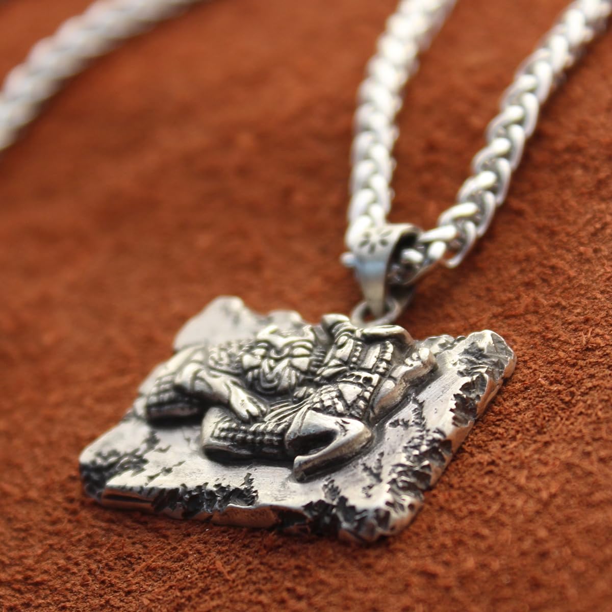 Sterling Silver Persian Empire Lion Bull Fight Achaemenid Iranian Necklace Pendant