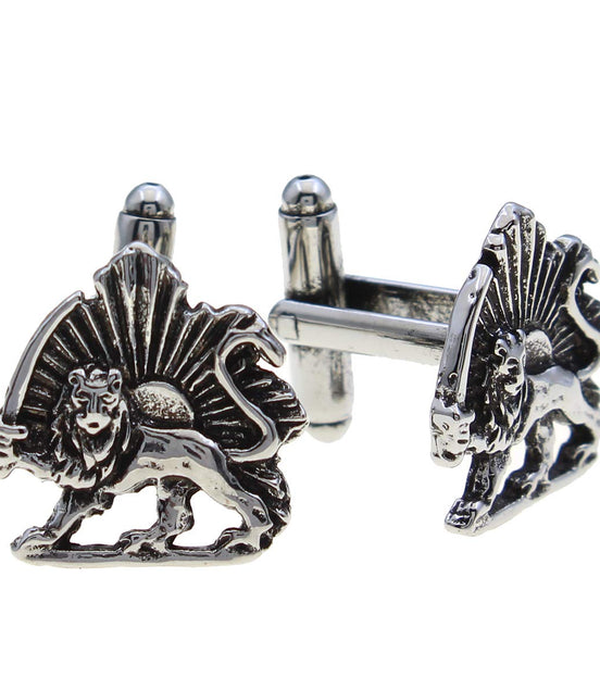 Iranian Persian Lion Sun Shir Khorshid Cufflinks Persia Pahlavi Gift
