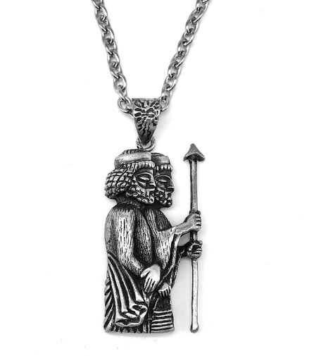 Asoodehdelan Sterling Silver Persian Hakhamaneshian Soldier Worrier Necklace Pendant