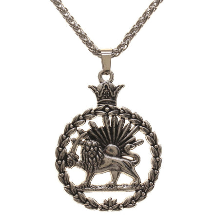 Double Sided Lion and Sun Persian Shir khorshid Pahlavi Necklace Chain