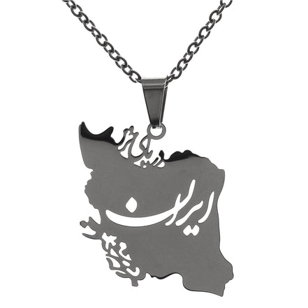 Persian Gulf iran iranian map necklace Earrings Set