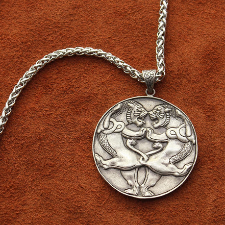 Sterling Silver Iranian Persian Necklace Achaemenid Lion Necklace