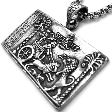Sterling Silver The Darius Seal Persian King Necklace