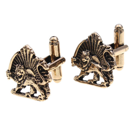 Iranian Persian Lion Sun Shir Khorshid Cufflinks Persia Pahlavi Gift