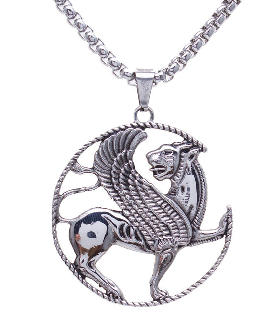 Iranian Persian Army Winged Lion Necklace Chain Persia Gift