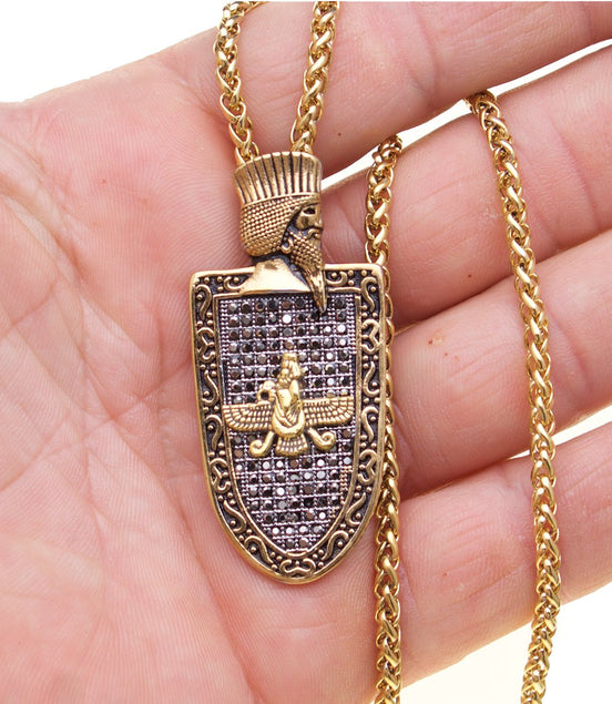 Cyrus The Great Farvahar Necklace Chain Persian Faravahar Gift Persia Farsi Parsi Art