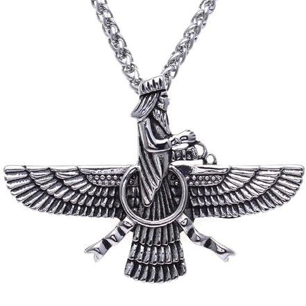Large Farvahar Necklace Iranian Persian Art Iran Faravahar Necklace