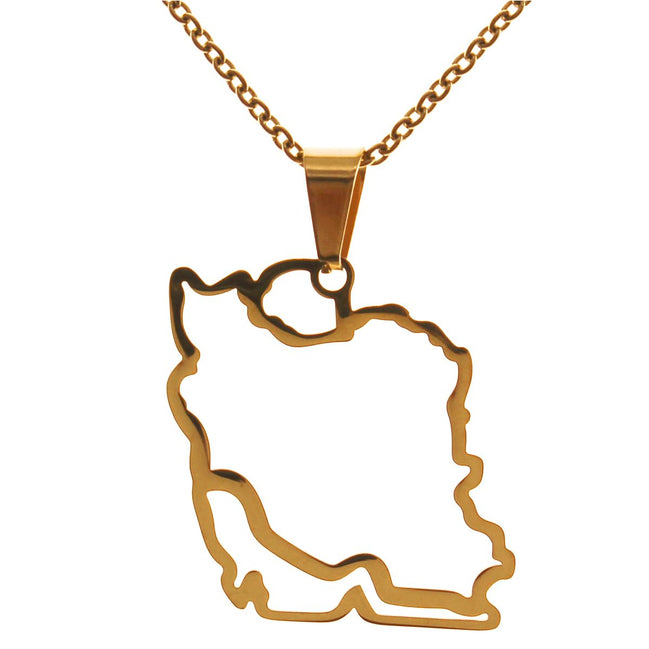 Iranian Persian Iran Map Necklace Pendant