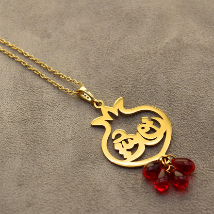Persian Pomegranate Anar Yalda Eshgh Love Earrings Necklace Set