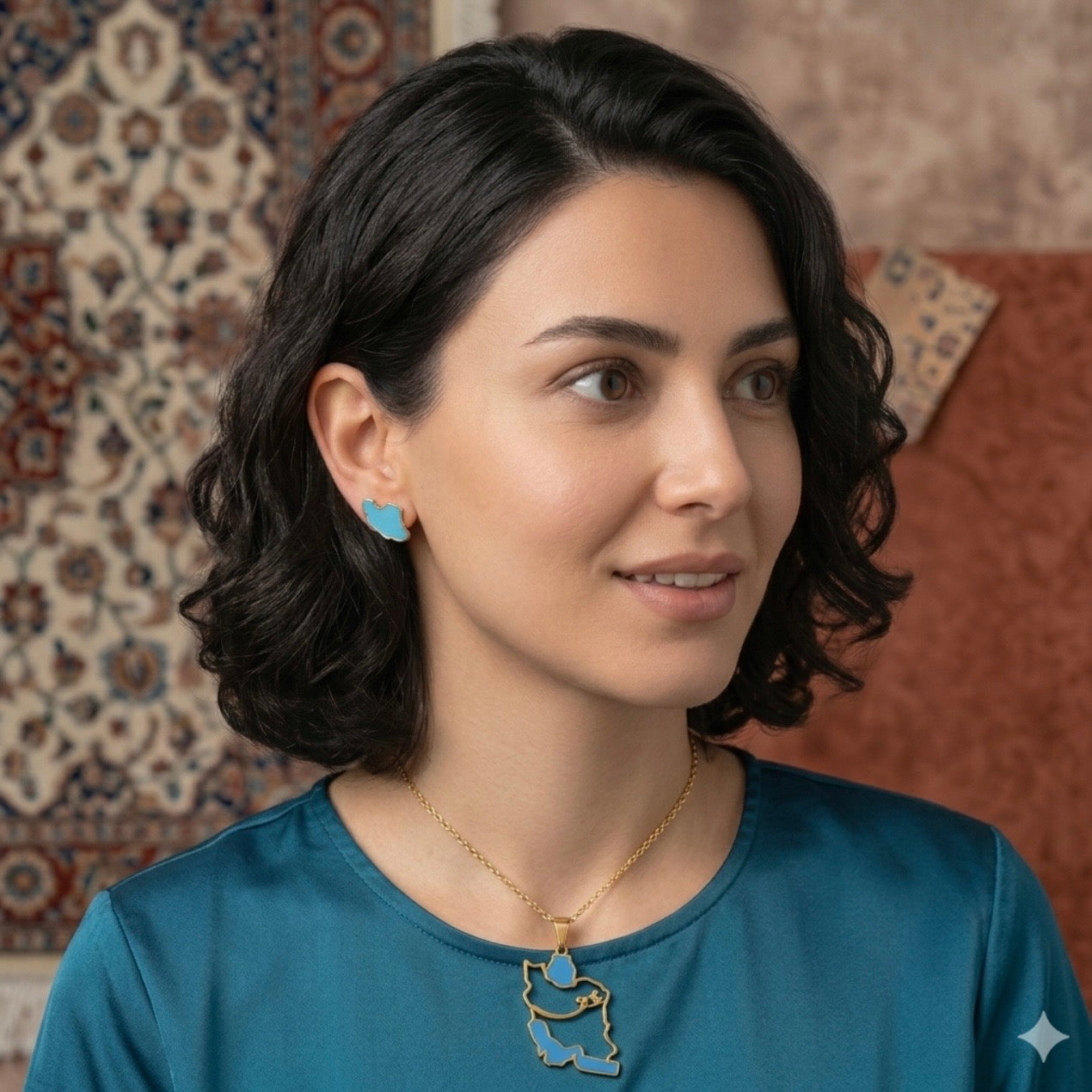 0 Iran Map Earrings