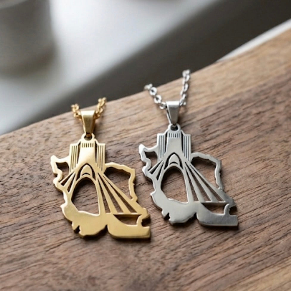 0 Unisex  Iran map Shahyad Tower Necklace