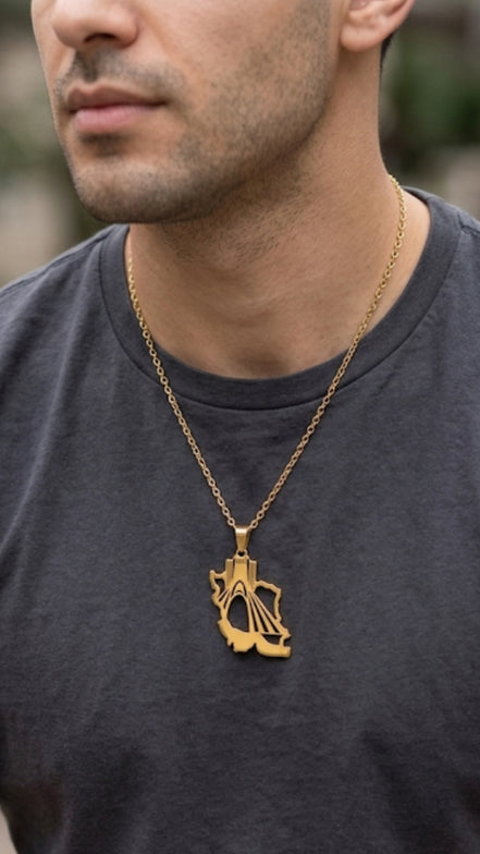 0 Unisex  Iran map Shahyad Tower Necklace