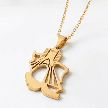 0 Unisex  Iran map Shahyad Tower Necklace