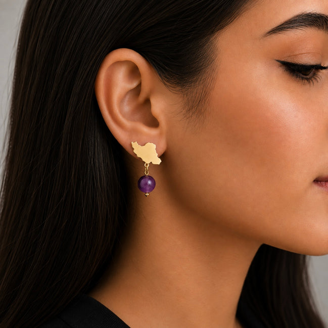 1 Iran Map Pin Earrings