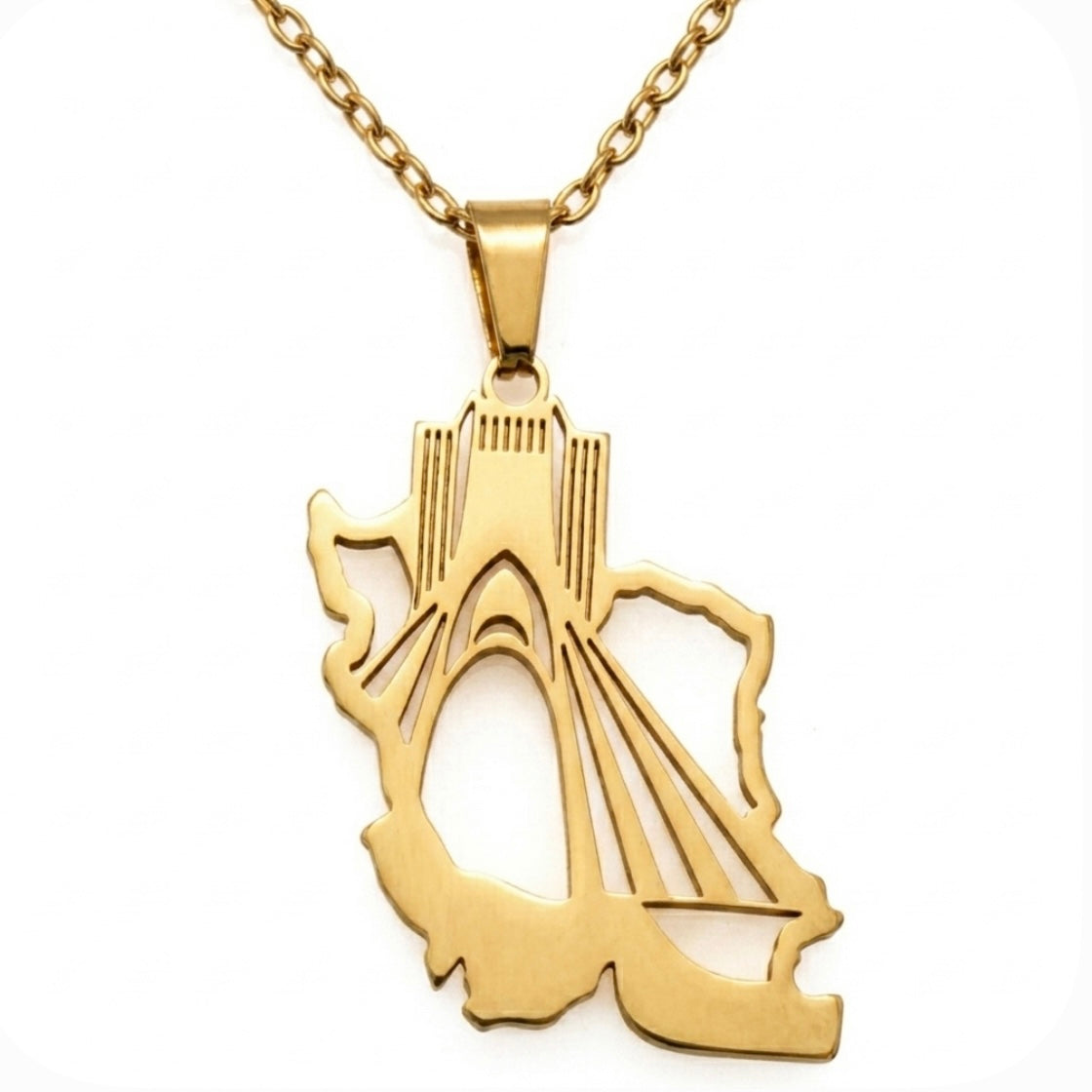 0 Unisex  Iran map Shahyad Tower Necklace
