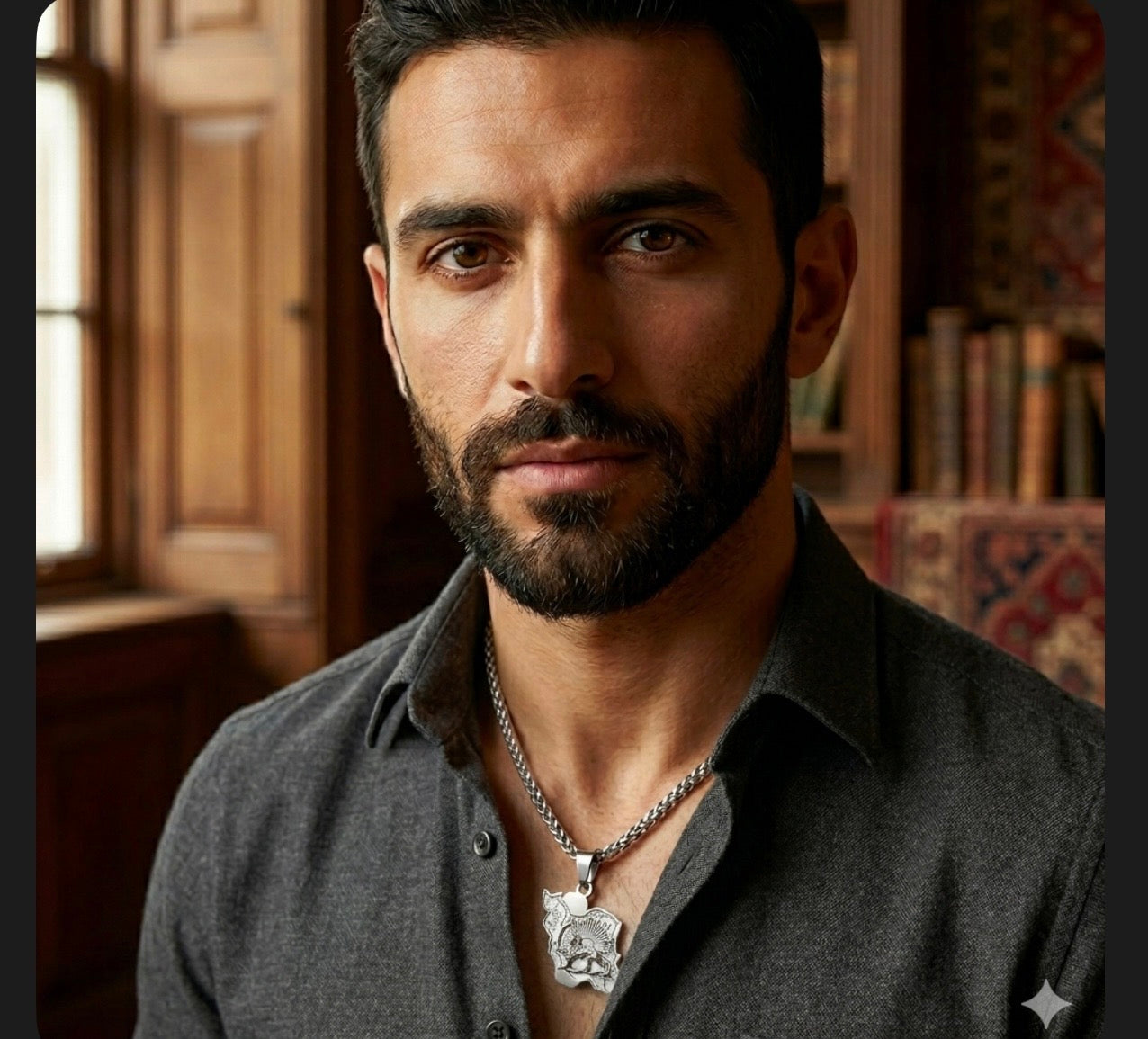 1 Iran map and lion and sun necklace