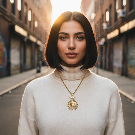 1 Double Sided Iranian Persian Pahlavi Lion and sun Shiro Khorshid Necklace