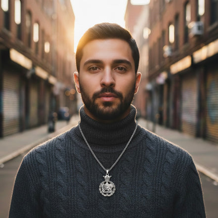 1 Double Sided Iranian Persian Pahlavi Lion and sun Shiro Khorshid Necklace