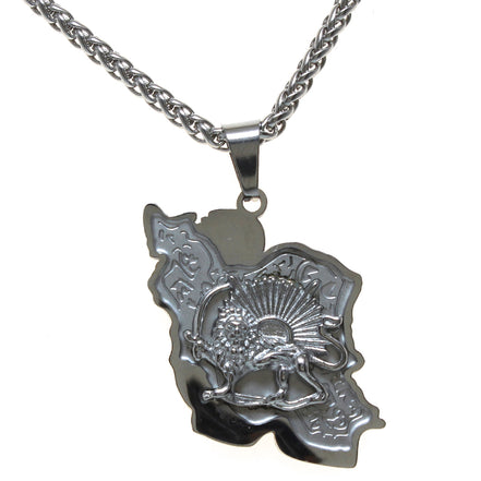 1 Iran map and lion and sun necklace