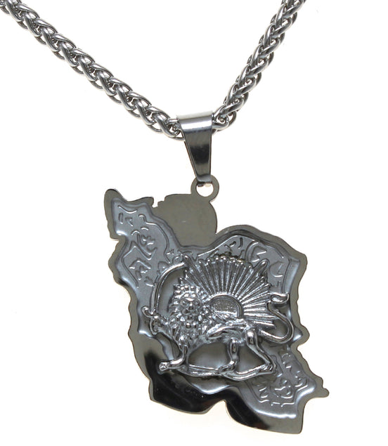 1 Iran map and lion and sun necklace