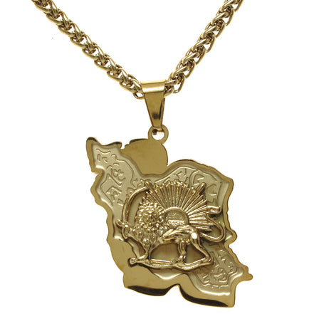 1 Iran map and lion and sun necklace