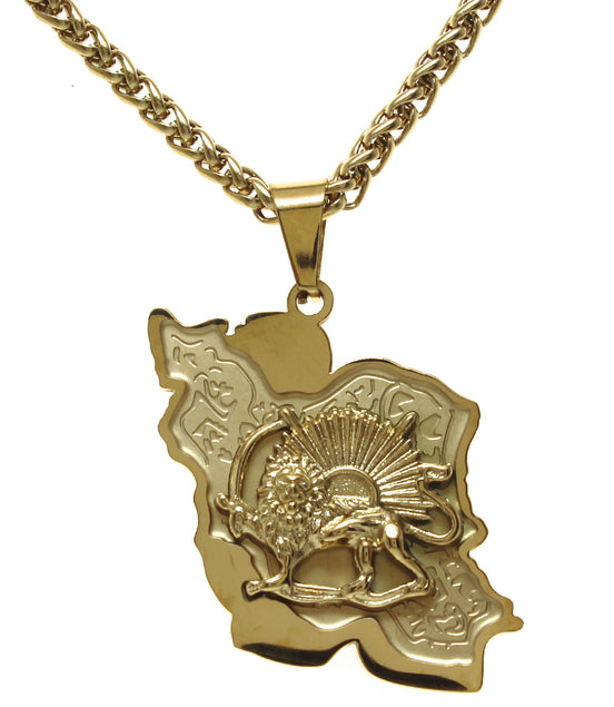 1 Iran map and lion and sun necklace
