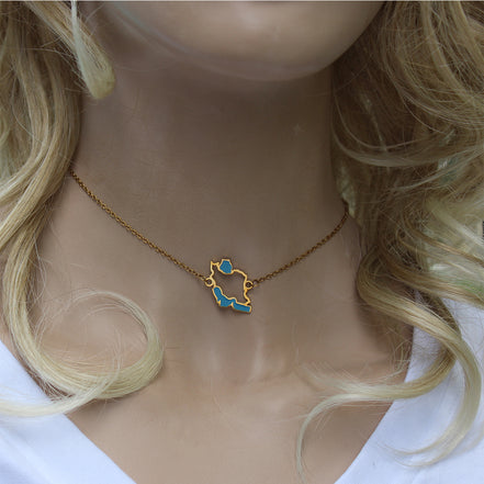 1 Iran map necklace Choker