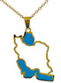 1 Iran map necklace and earrings set