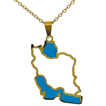 1 Iran map necklace and earrings set