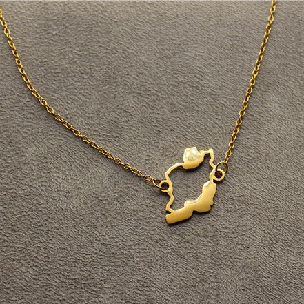 1 Iran map necklace Choker