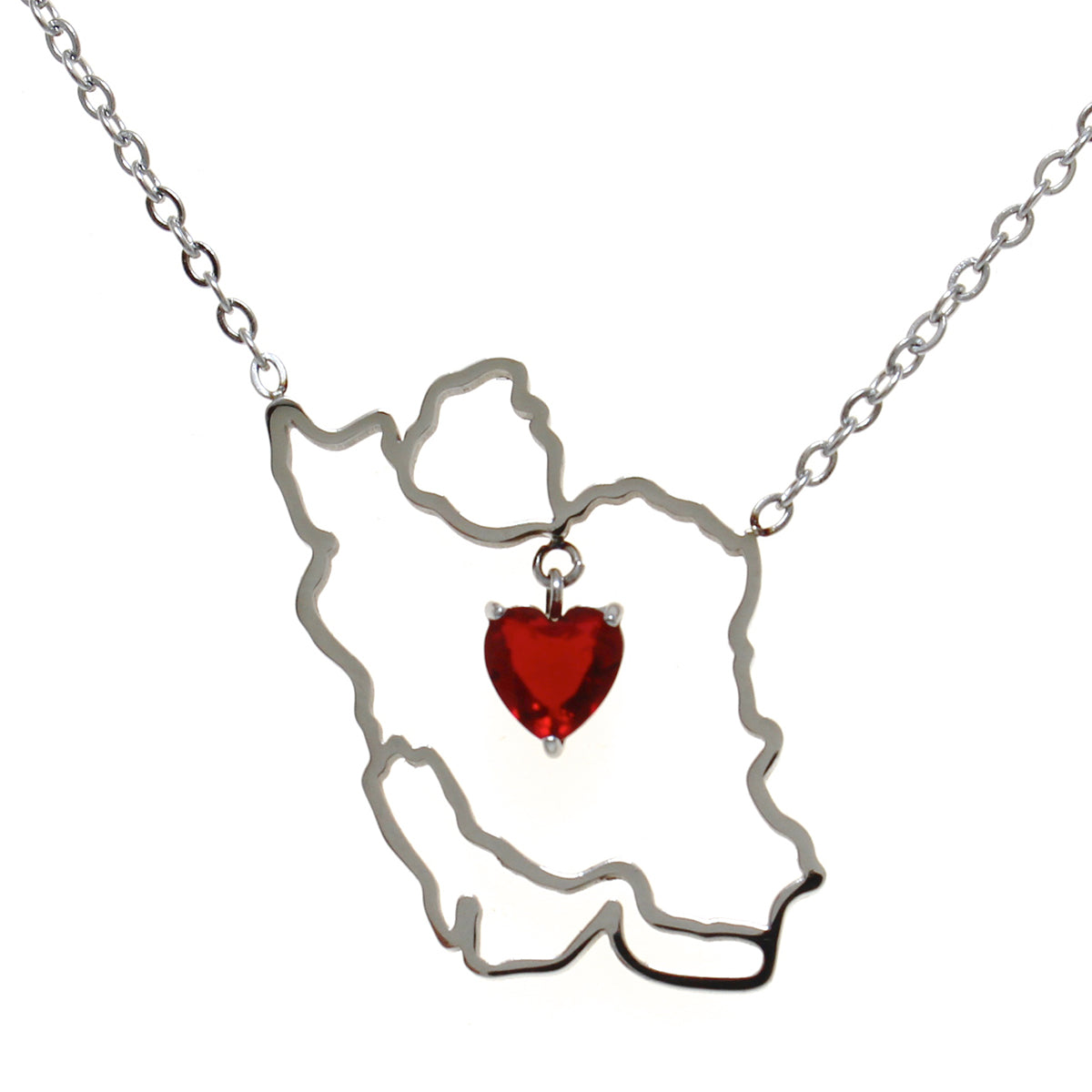 0 Iran map Ruby Stone Necklace