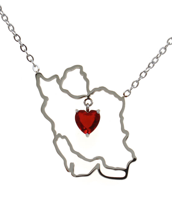 0 Iran map Ruby Stone Necklace