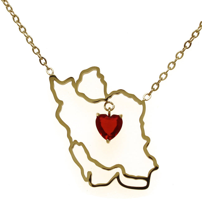 0 Iran map Ruby Stone Necklace
