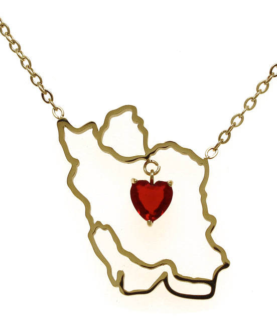 0 Iran map Ruby Stone Necklace