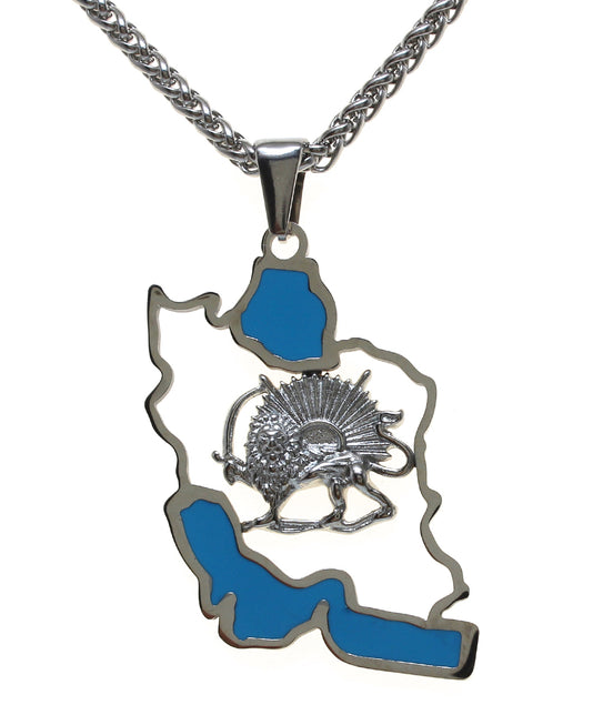 1 Iran map and lion and sun necklace