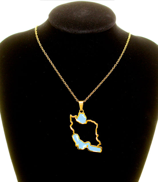 1 Iran map necklace and earrings set