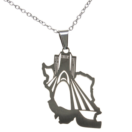 0 Unisex  Iran map Shahyad Tower Necklace