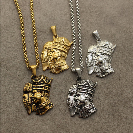 1 Iranian Persian Kings Cyrus the Great and Mohammadreza Shah Pahlavi Necklace