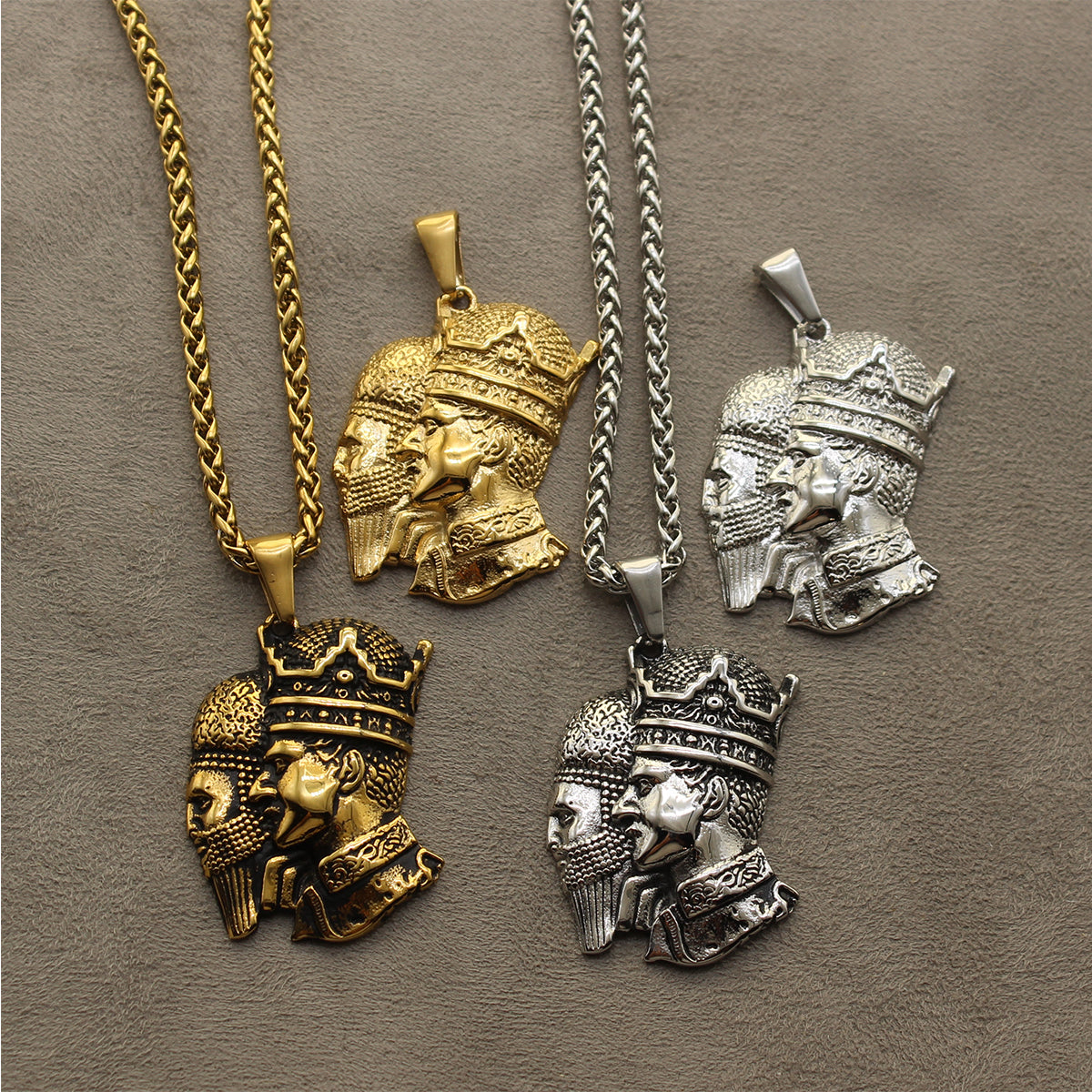 1 Iranian Persian Kings Cyrus the Great and Mohammadreza Shah Pahlavi Necklace