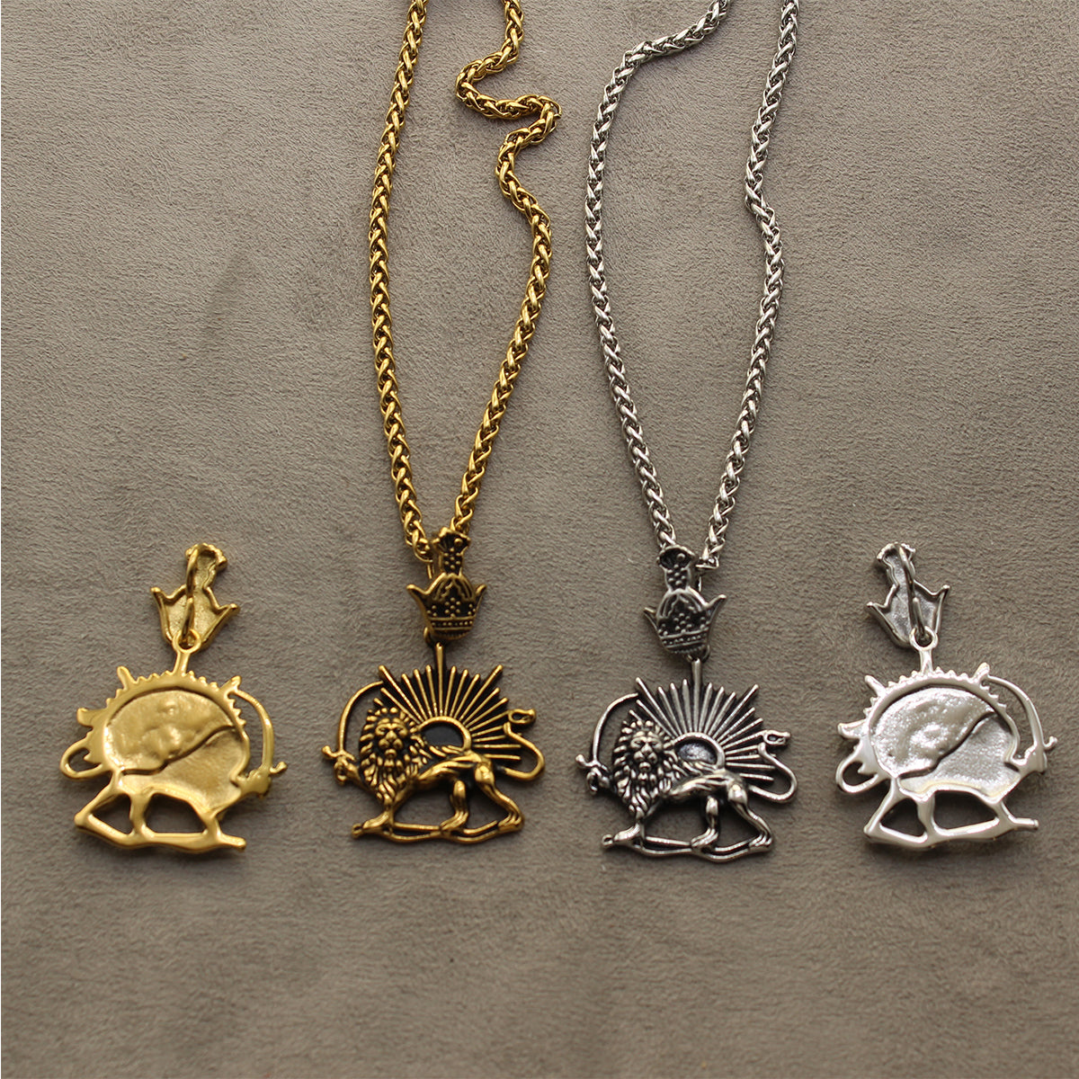 1 Iranian Persian Pahlavi Lion and sun Shiro Khorshid Crown Necklace