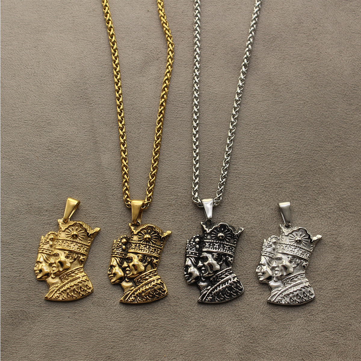 Iranian Persian Pahlavi King and Queen Necklace